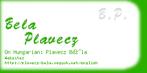 bela plavecz business card